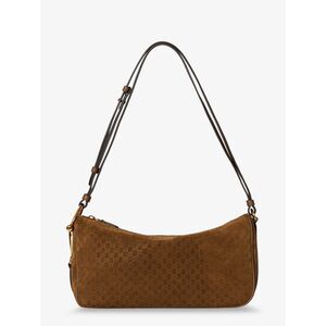 Gucci Women Gucci Half Horsebit Suede Shoulder Bag